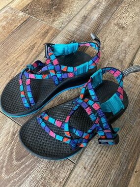 Chaco Women's Multicolor Strappy Sandals - Teal, Pink & Blue